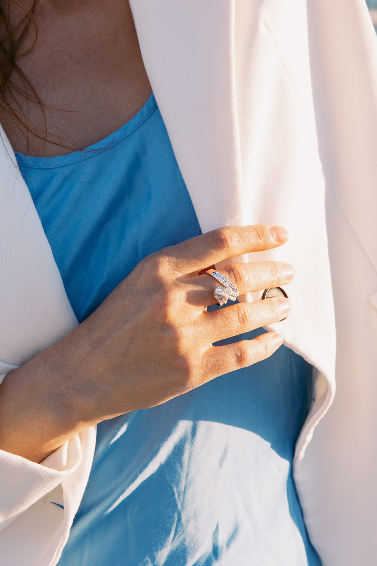 MARTINEZ RING WHITE GOLD PLATED