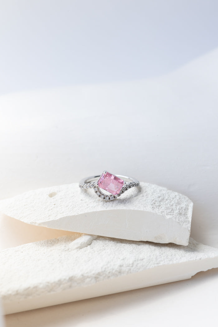 ALLURE ROSE RING WHITE GOLD PLATED