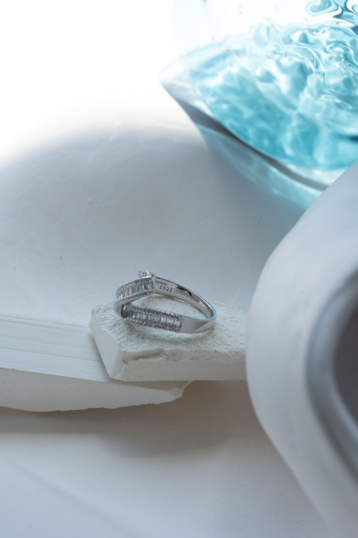 MARTINEZ RING WHITE GOLD PLATED