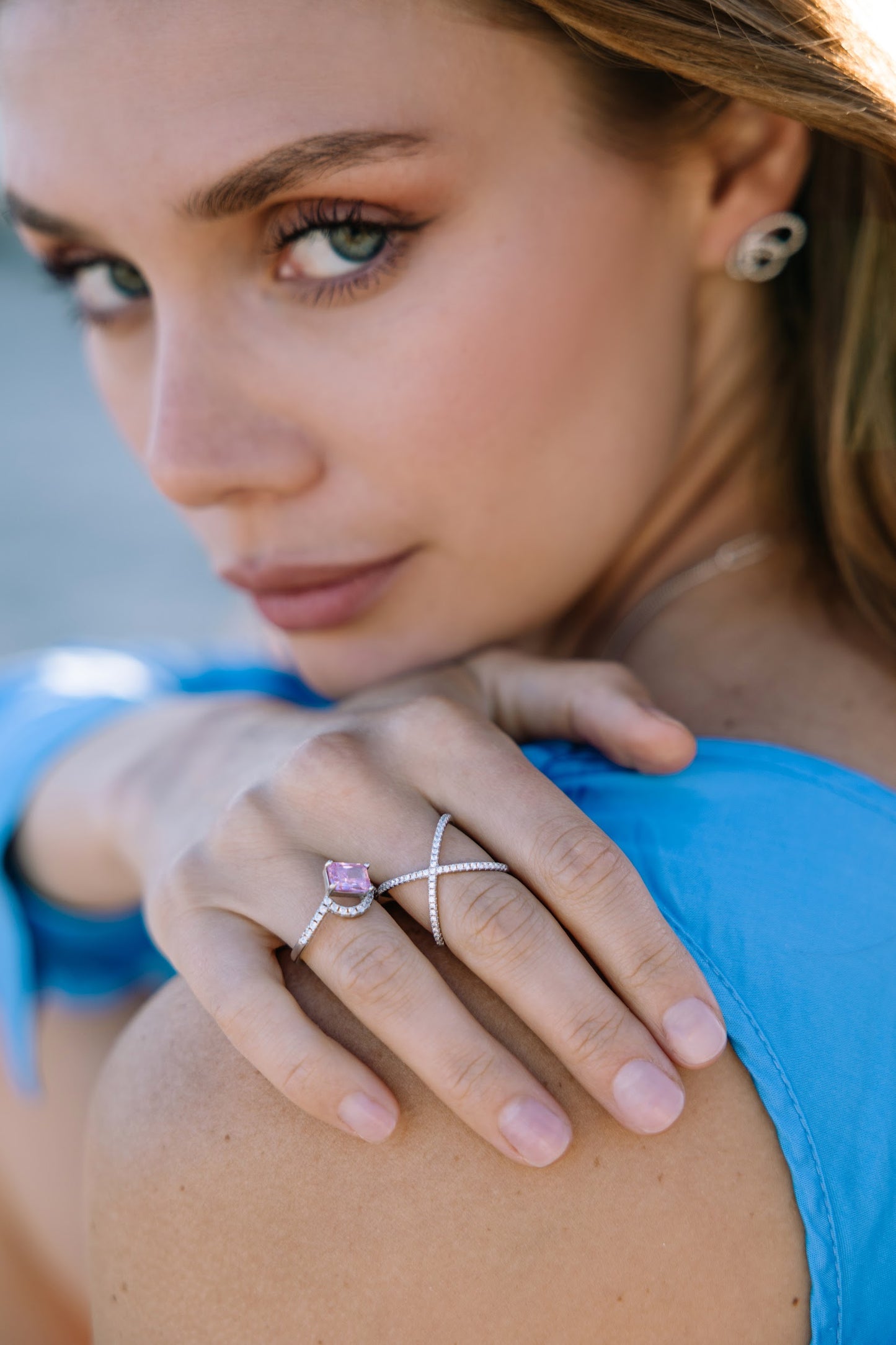 ALLURE ROSE RING WHITE GOLD PLATED