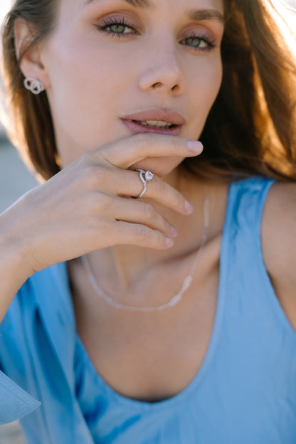 CROISETTE RING WHITE GOLD PLATED