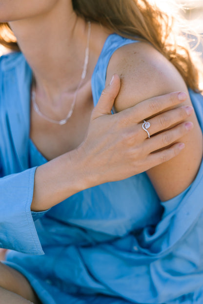 CROISETTE RING WHITE GOLD PLATED