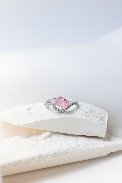 ALLURE ROSE RING WHITE GOLD PLATED