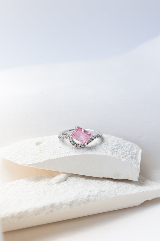 ALLURE ROSE RING WHITE GOLD PLATED