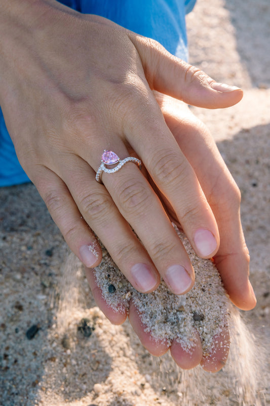 CROISETTE ROSE RING WHITE GOLD PLATED