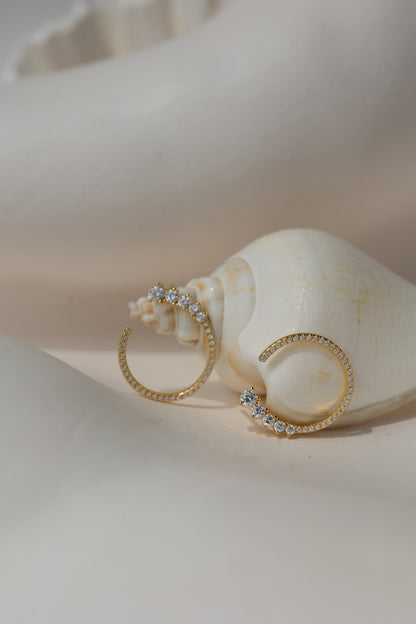 CROISETTE HOOPS 18K GOLD VERMEIL