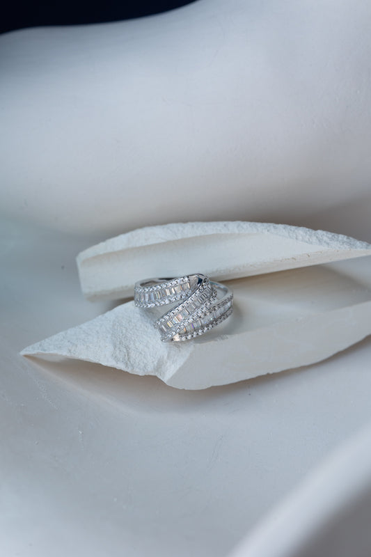 MARTINEZ RING WHITE GOLD PLATED