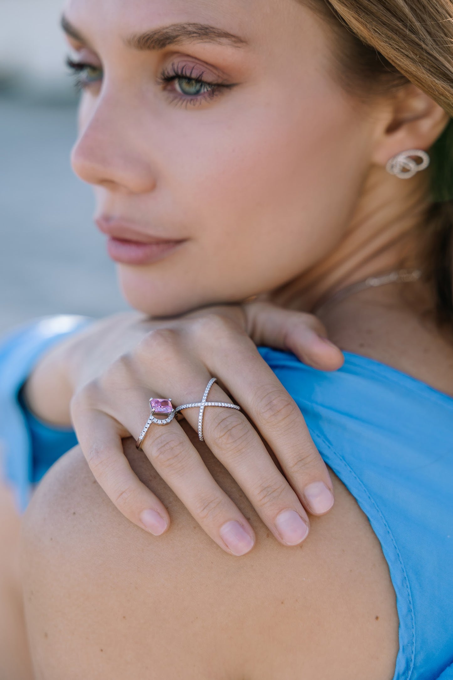 ALLURE ROSE RING WHITE GOLD PLATED
